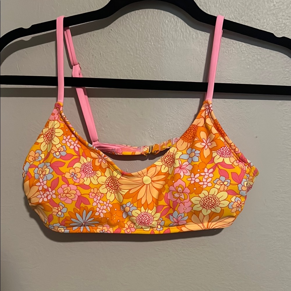Wild Fable Medium Floral Orange and Pink Bikini Top
